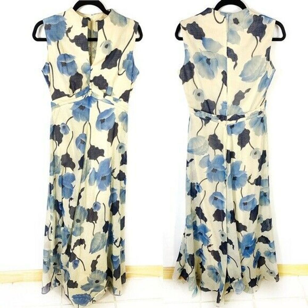 Vintage Leslie Faye Floral Yellow Maxi Dress 12
